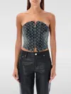 Misbhv Women's Jacquard Denim Monogram Corset Top In Blau