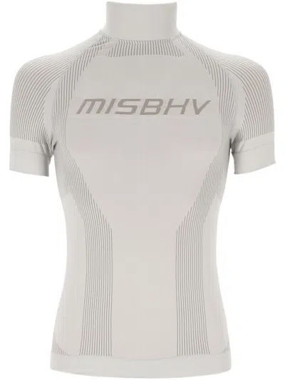 Misbhv Gray Jacquard Turtleneck In Light Grey