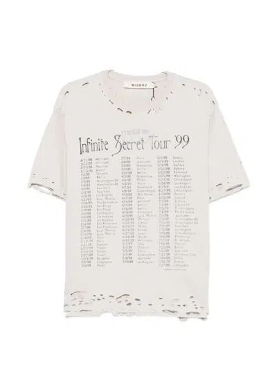 Misbhv Tour 99 Distressed Print-detail T-shirt In White
