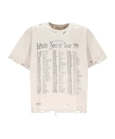Misbhv Tour 99 Distressed Print-detail T-shirt In White