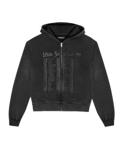 Misbhv Graphic-print Zip-up Hoodie In Black