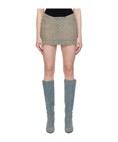 Misbhv Trinity Denim Skirt In Gray