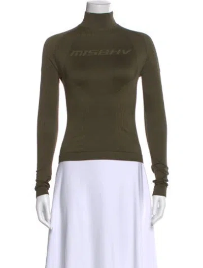 Pre-owned Misbhv Turtleneck Long Sleeve Top In Green