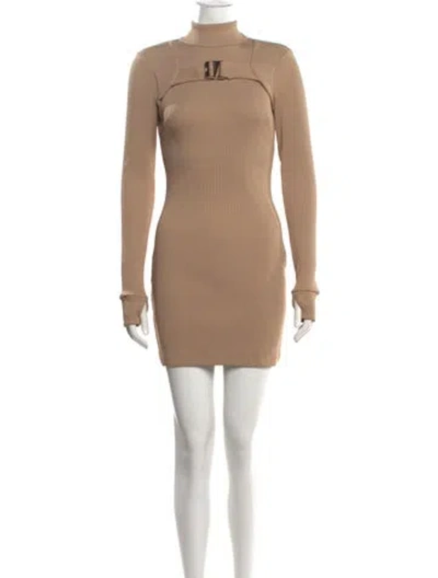 Pre-owned Misbhv Turtleneck Mini Dress W/ Tags In Neutrals