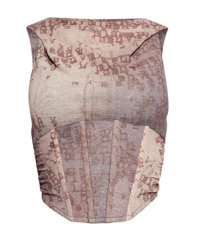 Misbhv Typewriter-print Hooded Sleeveless Top In Multi
