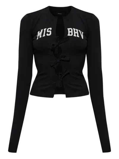 Misbhv Varsity Bows Longsleeve Top In Black