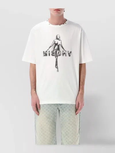 Misbhv Vintage Graphic Printed Cotton T-shirt In Beige