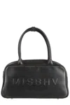 Misbhv Vintage-inspired Shoulder Bag With Distressed Finish In Black