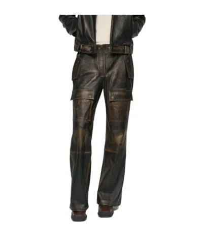 Misbhv Vintage Leather Moto Pants In Black