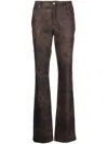 Misbhv Washed-effect Flared Trousers In Brown
