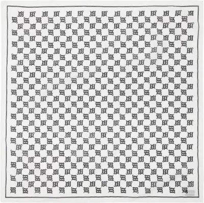 Misbhv White Monogram Bandana Scarf