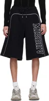 Misbhv Wide-leg French Terry Short In Black
