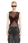 Misbhv Tied Sleeveless Top In Brown