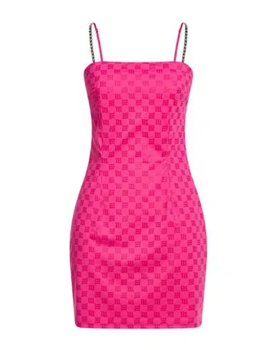 Misbhv Woman Mini Dress Fuchsia Size L Polyamide, Elastane In Pink