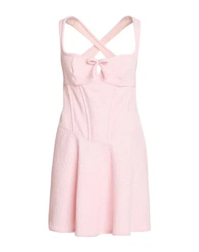 Misbhv Woman Mini Dress Light Pink Size L Polyester, Cotton, Elastane