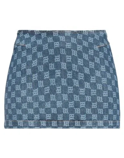 Misbhv Woman Mini Skirt Blue Size Xl Cotton, Recycled Cotton, Polyester, Elastane