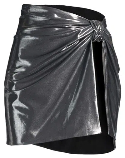 Misbhv Woman Mini Skirt Gunmetal Size M Polyester, Elastane