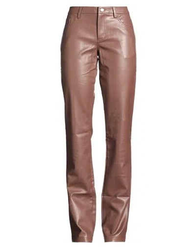 Misbhv Woman Pants Brown Size Xs Polyurethane, Viscose