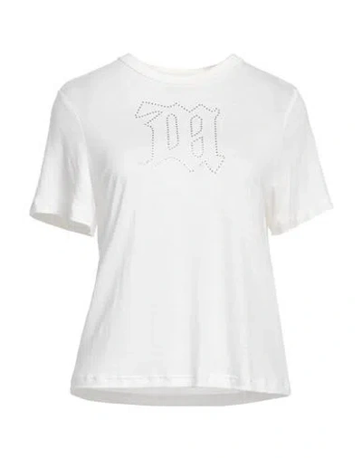 Misbhv Woman T-shirt White Size M Modal, Linen