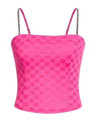 Misbhv Woman Top Fuchsia Size L Polyamide, Elastane In Pink