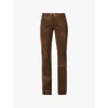 Misbhv Logo-plaque Tapered Trousers In Brown