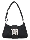 Misbhv Monogram Jacquard Logo Plaque Shoulder Bag In Black