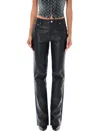Misbhv Vegan Leather Straight Leg Pants In Black