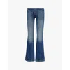 Misbhv Womens Malibu Blue Lara Whiskering Straight-leg Low-rise Stretch-denim Jeans In Malibu Blue