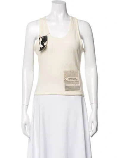 Pre-owned Misbhv Wool Scoop Neck Top In Neutrals