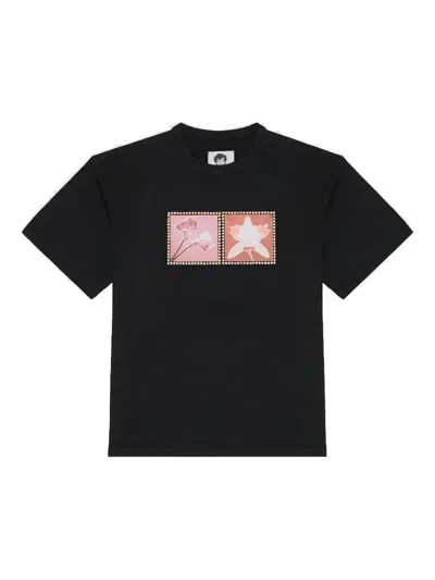 Misbhv X Robert Mapplethorpe Flower-print Crystal-embellishment T-shirt In Black