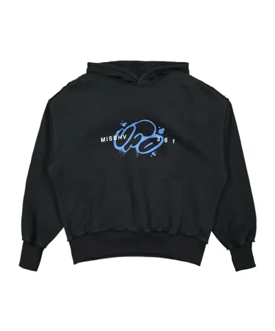 Misbhv X Ufo361 Logo Printed Long Sleeved Hoodie In Blue