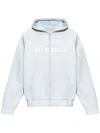 Misbhv Cotton Sweatshirt In Light Blue With Zip Fastening In Blue