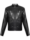 Misbhv Zipped Leather Jacket In Black