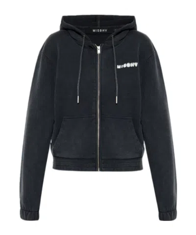 Misbhv Zip-up Hoodie In Black