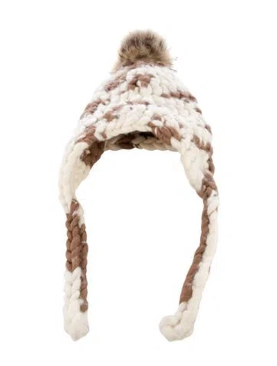 Pre-owned Mischa Lampert Knitted Wool Winter Beanie In Multi