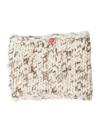 Pre-owned Mischa Lampert Merino Wool Animal Print Snood In Neutral