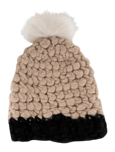 Pre-owned Mischa Lampert Wool Beanie Hat In Neutrals