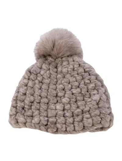 Pre-owned Mischa Lampert Wool Knit Beanie In Neutral