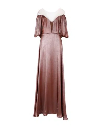Mischalis Atelier Woman Maxi Dress Copper Size 10 Polyester In Orange