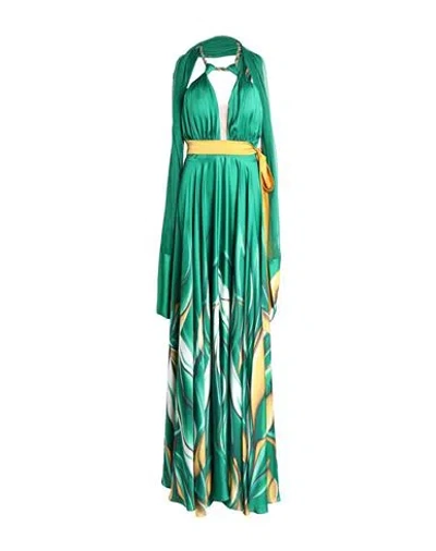 Mischalis Atelier Woman Maxi Dress Green Size 10 Polyester