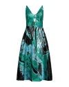 Mischalis Atelier Woman Midi Dress Green Size 10 Pes - Polyethersulfone, Metallic Fiber