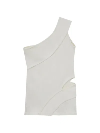 Misci Arraial One-shoulder Cut-out Knit Top In White
