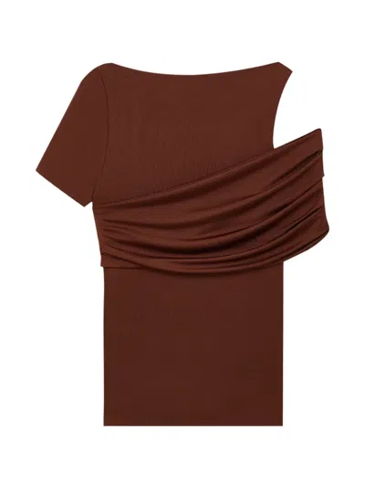 Misci Brasa Draped Top In Brown