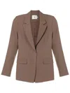 Misci Cora Crepe Single-breasted Blazer In Brown