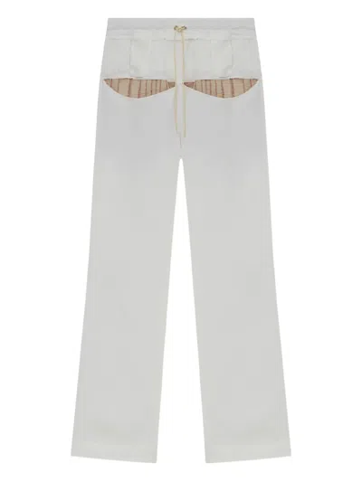 Misci Cut-out Wide-leg Trousers In Gray