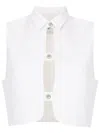 Misci Helena Crepe-texture Cropped Vest In White