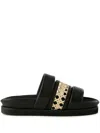 Misci Leather Flip Flops In Black