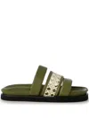 Misci Leather Flip Flops In Green