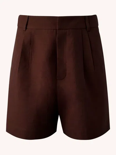 Misci Linen-cotton Tailored Shorts In Brown