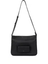 Misci Moquequinha Leather Messenger Bag In Black